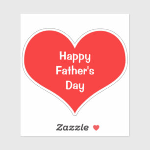 Happy Fathers Day  Colorful Heart Red White Custom