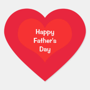 Happy Fathers Day Colourful Heart Custom Red Whit Sticker