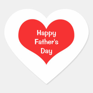 Happy Fathers Day Colourful Heart Red White Custo Heart Sticker