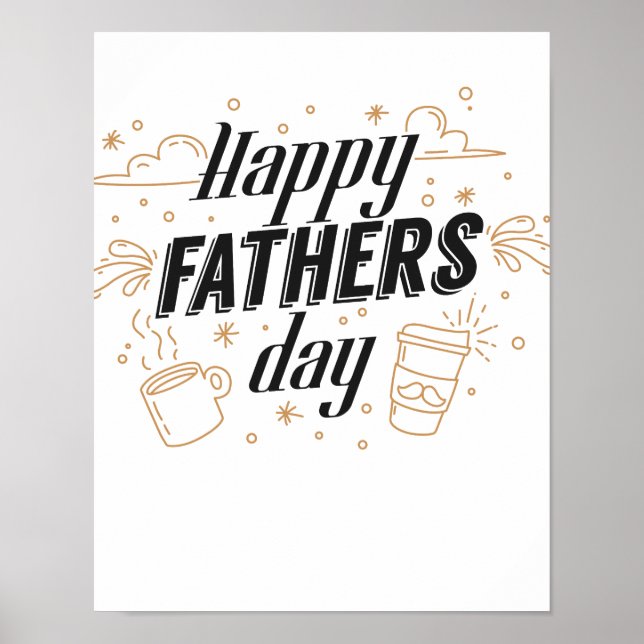 Happy Father's Day Cool Creative Design Poster (Front)