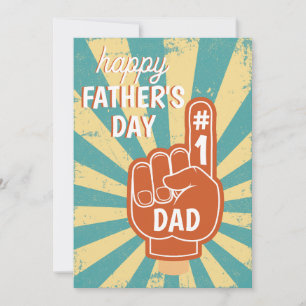 Happy Father's Day Cool Retro Best Dad Green Holiday Card