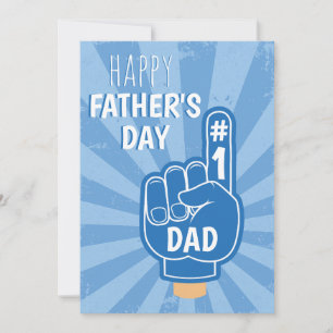 Happy Father's Day Cool Retro Blue Best Dad  Holiday Card