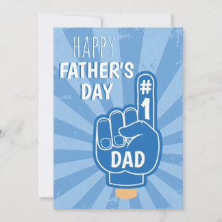 Happy Father's Day Cool Retro Blue Best Dad Holiday Card