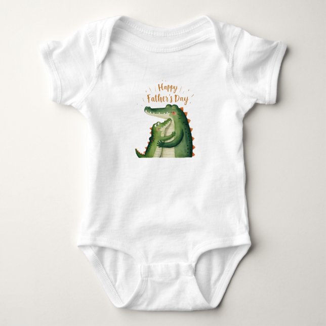 Happy Father's Day Crocodiles Baby Bodysuit (Front)