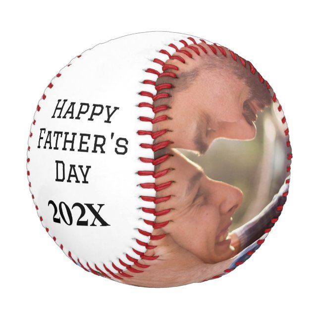 Happy Father's Day Custom 2 Photo  Baseball (Angled)