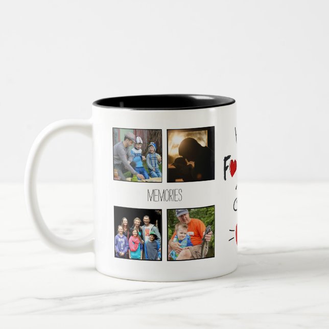 HAPPY father's day custom image and text Two-Tone Coffee Mug (Left)
