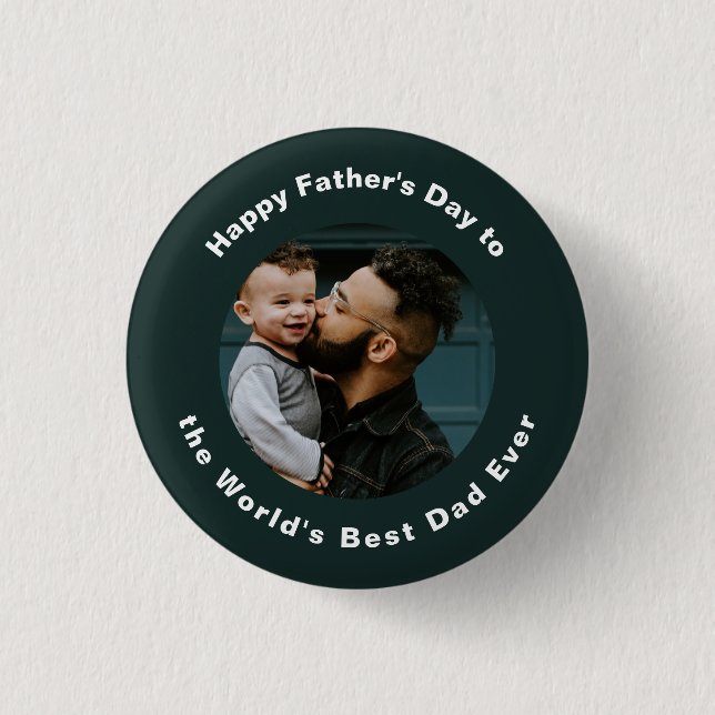 Happy Father's Day | Custom photo and Text Cute 3 Cm Round Badge (Front)