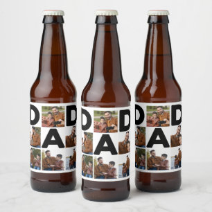 Happy Father's Day Custom Photo Beer Bottle Label