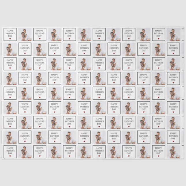 Happy Fathers Day Custom Photo Pattern  Tissue Paper (Front)
