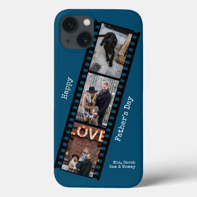 Happy Fathers Day Custom Photos Filmstrip Case-Mate iPhone Case (Back)