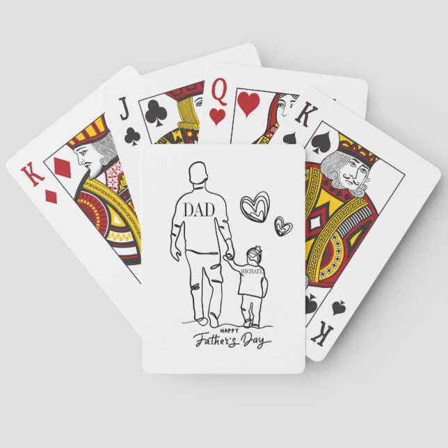HAPPY FATHER'S DAY CUSTOMIZE NAME MINIMALIST  PLAYING CARDS (Back)