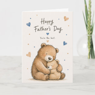 Happy Father's Day Cute Bear Greeting Card