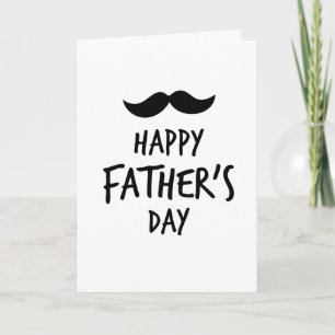 Happy Fathers Day Cute Moustache Personalised Card