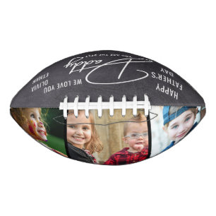  Happy Father's Day Dad 3 Photo Collage Chalkboard Football