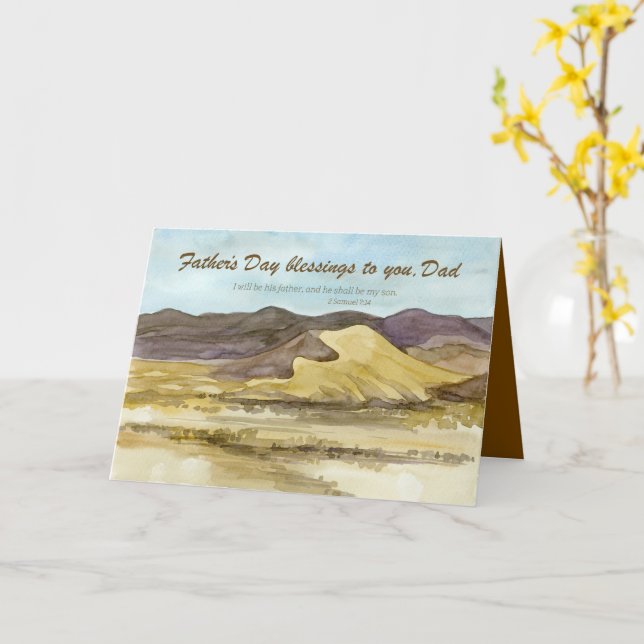 Happy Father's Day Dad Blessings Bible Scripture Card (Yellow Flower)