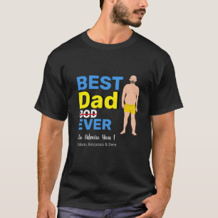 Happy Father's Day  dad bod personalised names T-Shirt