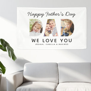 Happy Father's Day Dad Custom Photo Collage Banner