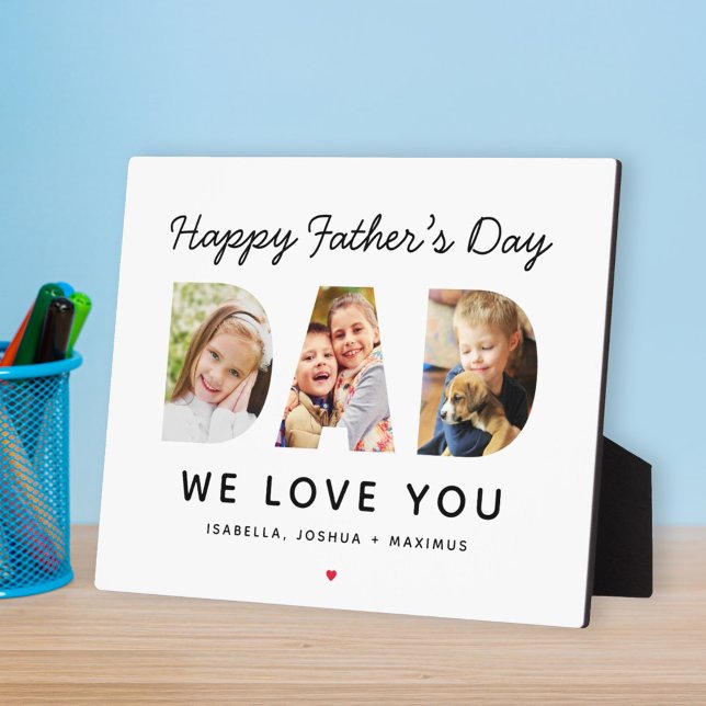 Happy Fathers Day Dad Custom Photo Collage Plaque (Creator Uploaded)
