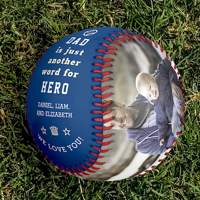 Happy Father's Day Dad Hero Photo Collage Names Bl Baseball (Creator Uploaded)