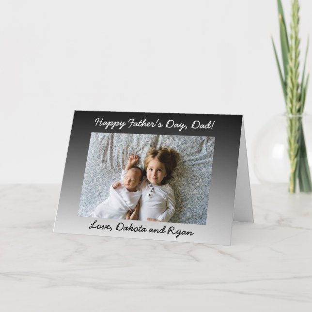 Happy Father's Day Dad Personalized Photo Card (Front)