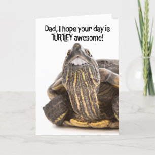 Happy Fathers Day Dad Turtle With Big Teeth Humour Holiday Card