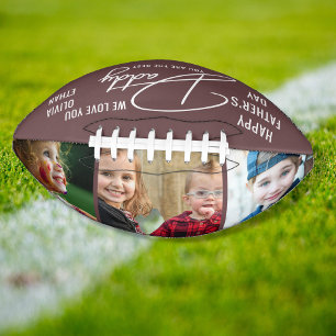 Happy Father's Day Daddy 3 Photo Collage Brown Football