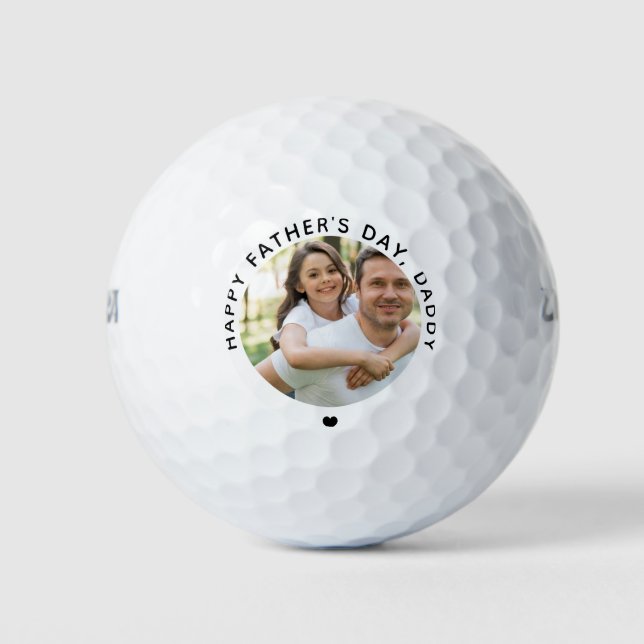 Happy Father's Day Daddy Photo Golf Balls (Front)
