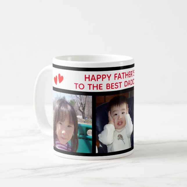 Happy Father's Day Daddy - Three Photo Mug (Front Left)