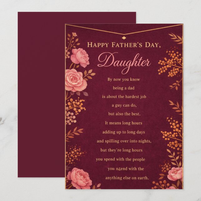 Happy Father's Day Daughter Card (Front/Back)