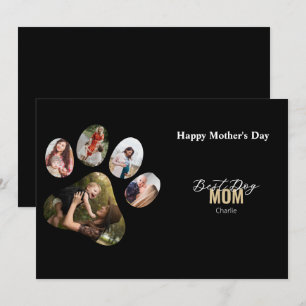 Happy father's day dog paw photo collage invitation