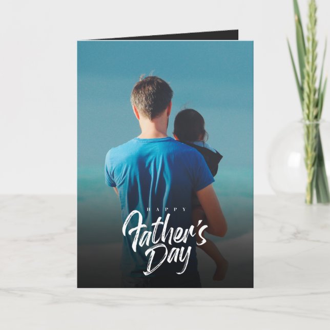 Happy Father's Day Elegant Custom Photo , Dad love Card (Front)