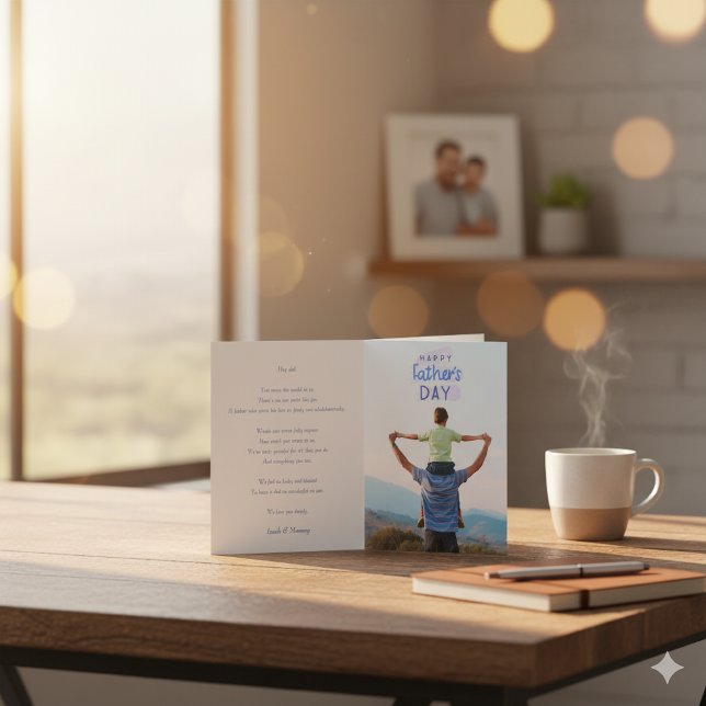 Happy Father's Day Elegant Custom Photo , Dad love Card (Creator Uploaded)