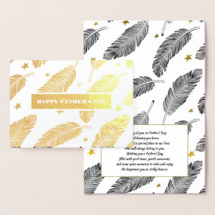 Happy Father's Day. Elegant Feather Pattern Foil Card