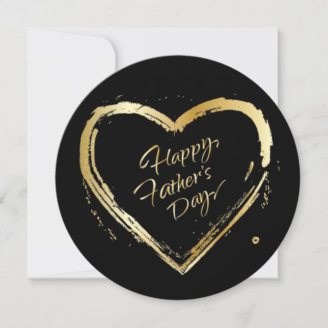 Happy Father's Day Elegant Gold Calligraphy Luxury Holiday Card (Front)