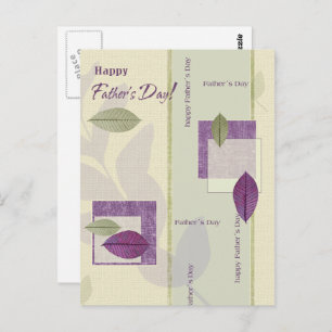 Happy Father's Day. Elegant Leaf Design Postcard