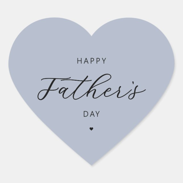 Happy Father's Day Elegant Script Typography Class Heart Sticker (Front)