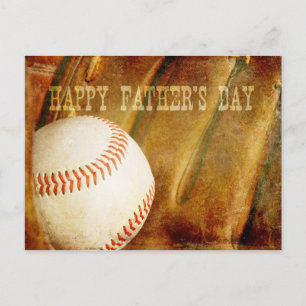 Happy Father's Day Faded Baseball Postcard