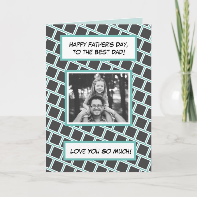 Happy Father's Day, Family Photo  Card (Front)