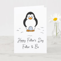 Happy Father's Day Father to Be Penguin with Egg  