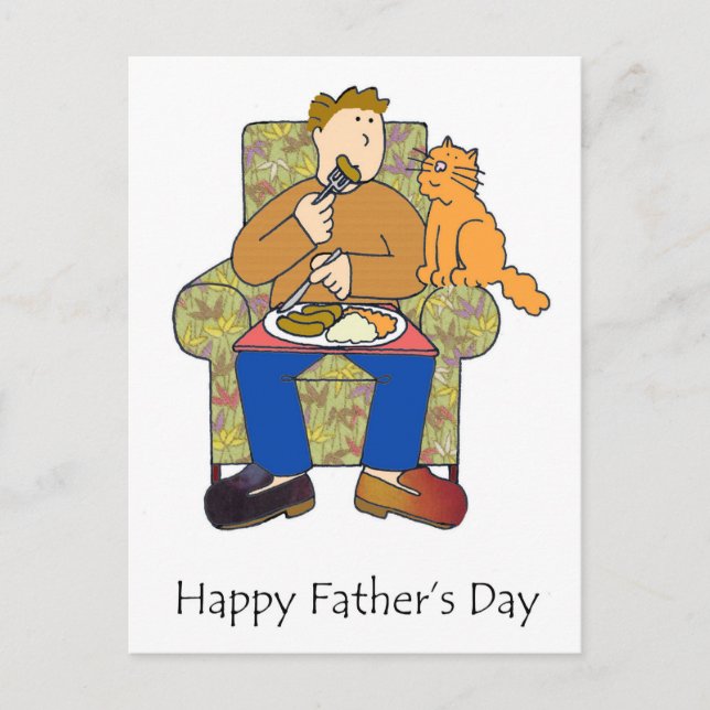 Happy Father's Day for Cat Lover Postcard (Front)
