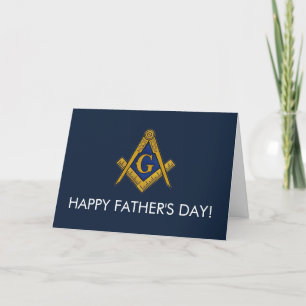 Happy Father's day Freemason Masonic Mason Thank You Card