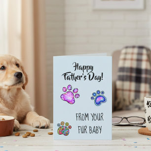 Happy Father's day from Dog Cat Pet Fur Baby Paws Card