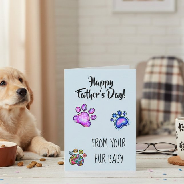 Happy Father's day from Dog Cat Pet Fur Baby Paws Card (Creator Uploaded)
