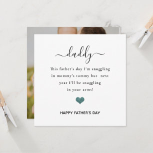 happy father's day from the bump heart glitter  ca card