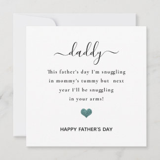 happy father's day from the bump heart glitter card