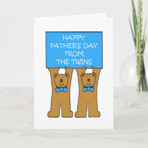 Happy Father's Day from the Twins, Cute Bears. Card