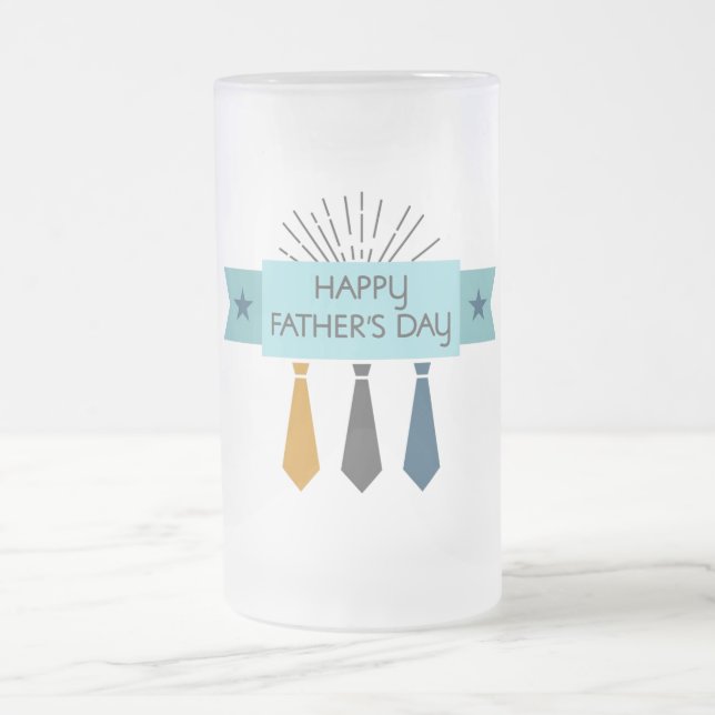 Happy Father's Day  Frosted Glass Beer Mug (Center)