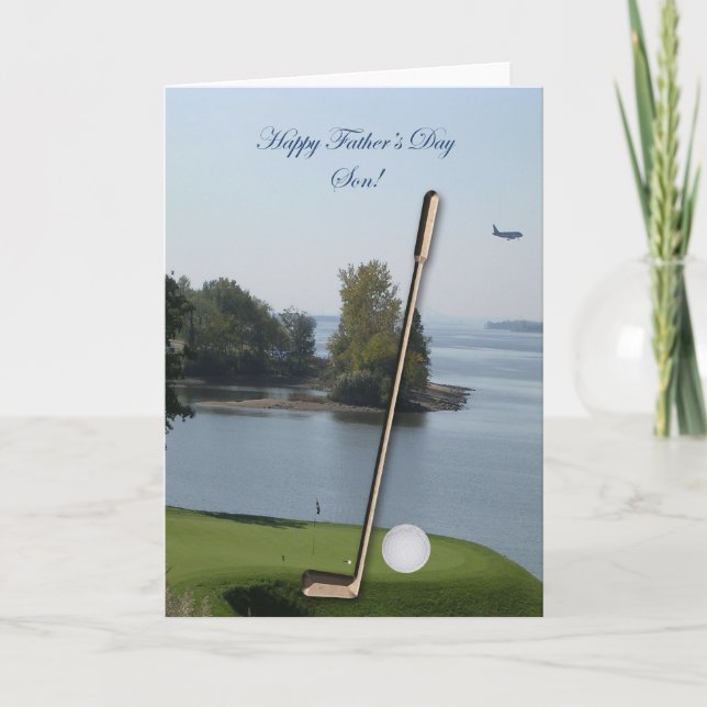 Happy Father's Day Golf Son Card - Customised (Front)