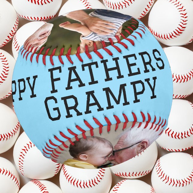 Happy Fathers Day Grampy Baseball (Personalize, ad your photos and wording)