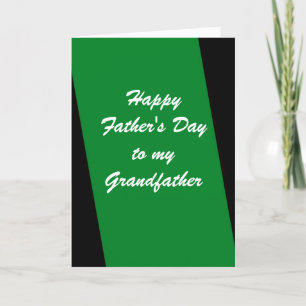 Happy Father's Day Grandfather Green Stripe Card